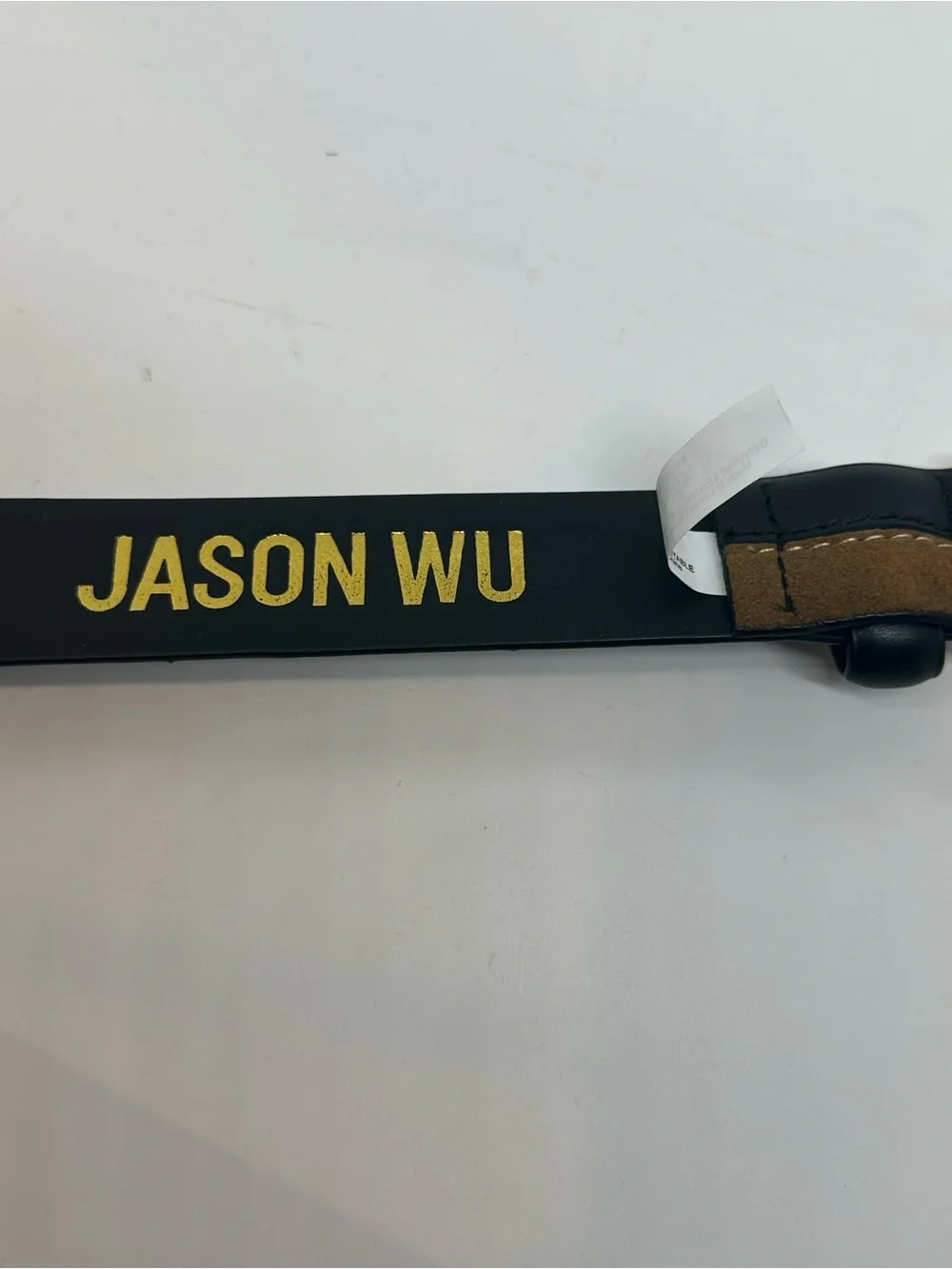NWT Jason Wu Genuine Leather Black Brown Gold Buckle Belt Size S